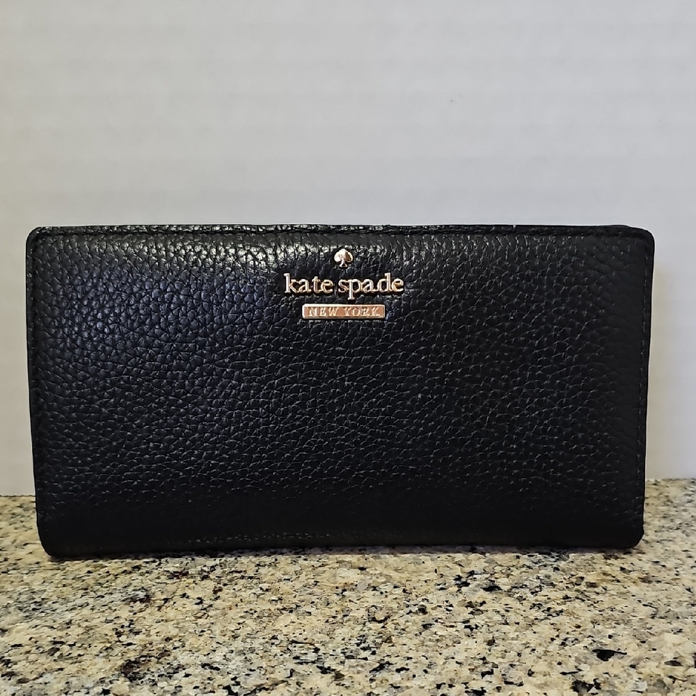 Kate Spade Black Pebbled Leather Wallet